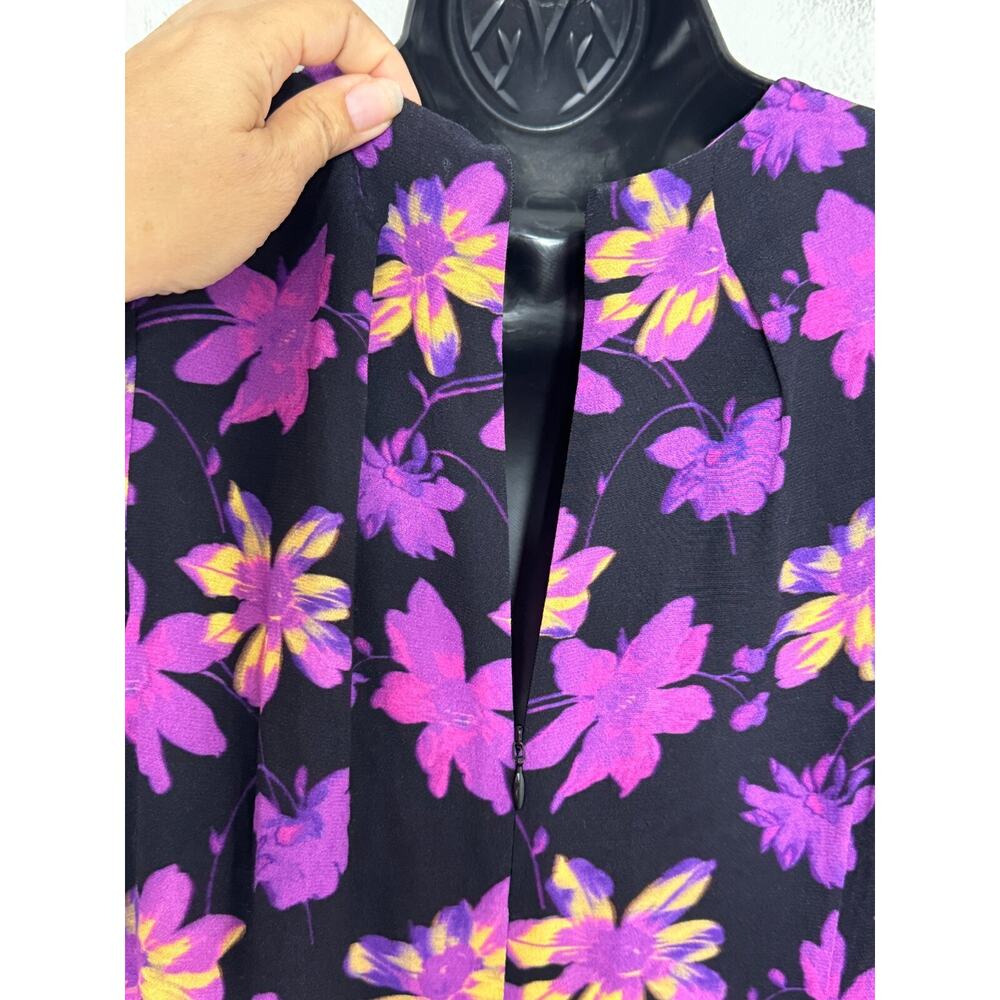 Maje Floral Blouse Womens Large Long Sleeve Top Puff Shoulder Career Feminine - Picture 10 of 15